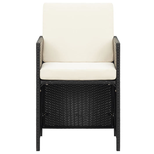 Sedie da Giardino 4 pz in Polyrattan Nero 316745