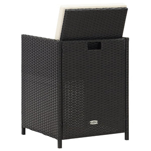 Sedie da Giardino 4 pz in Polyrattan Nero 316745