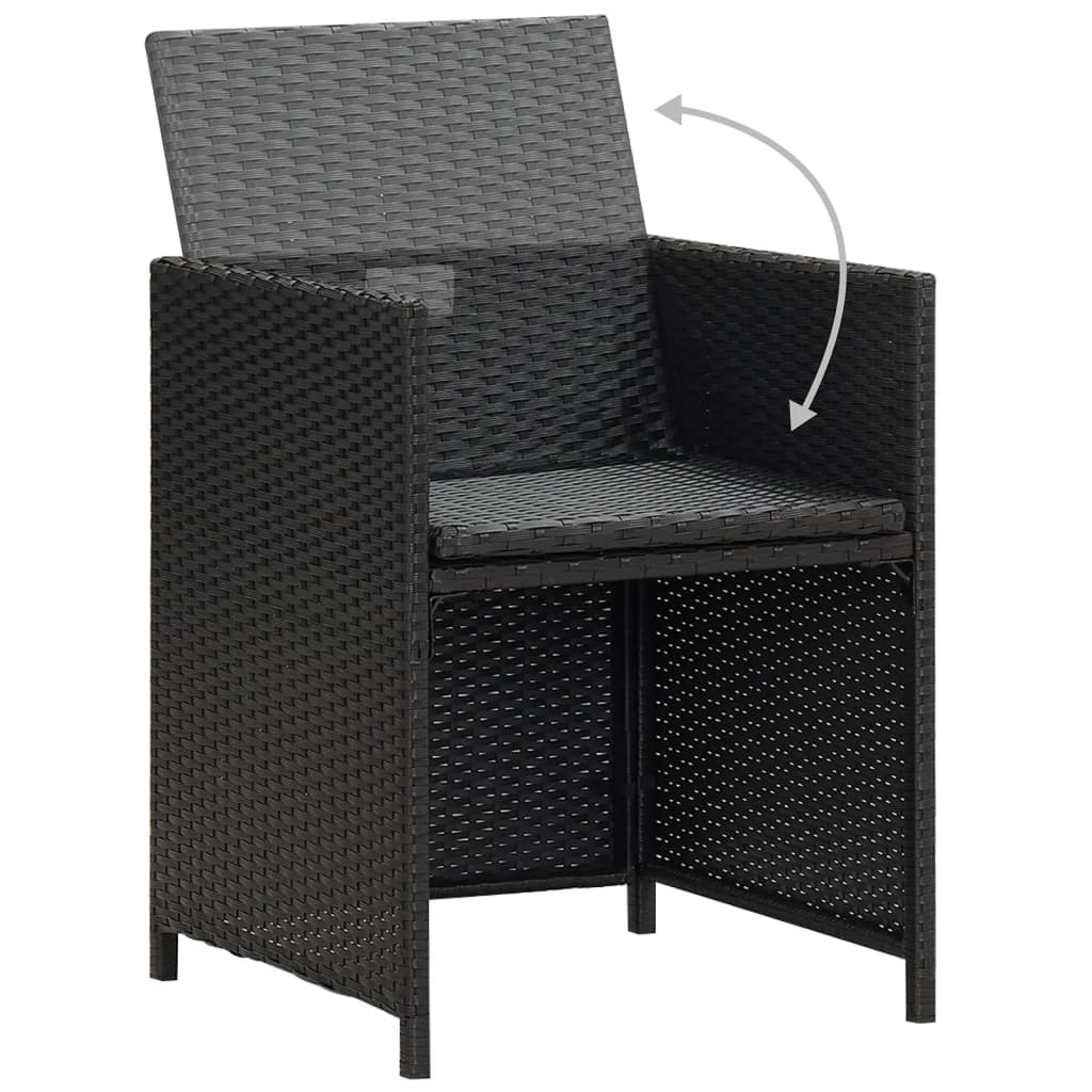 Sedie da Giardino 4 pz in Polyrattan Nero 316745