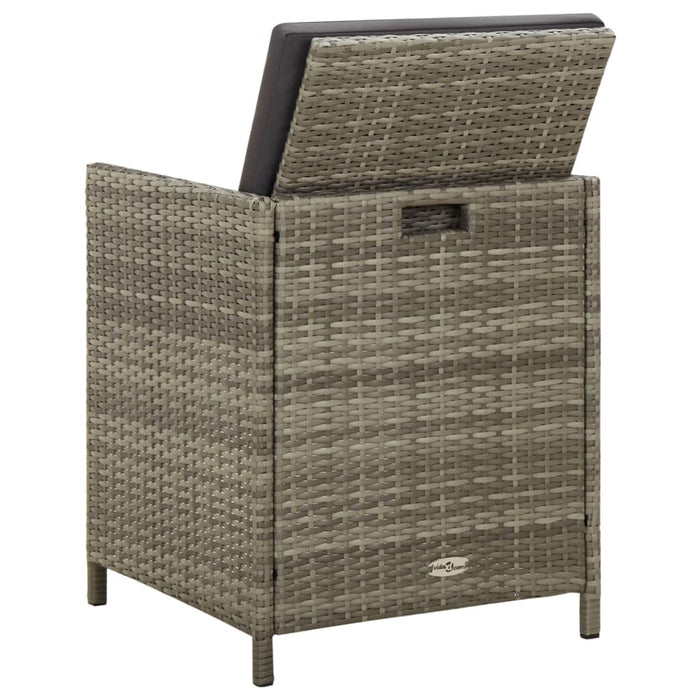 Sedie da Giardino 4 pz con Cuscini in Polyrattan Grigio 316747