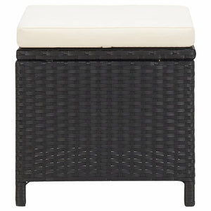 Sgabelli da Giardino 4 pz con Cuscini in Polyrattan Nero 316748