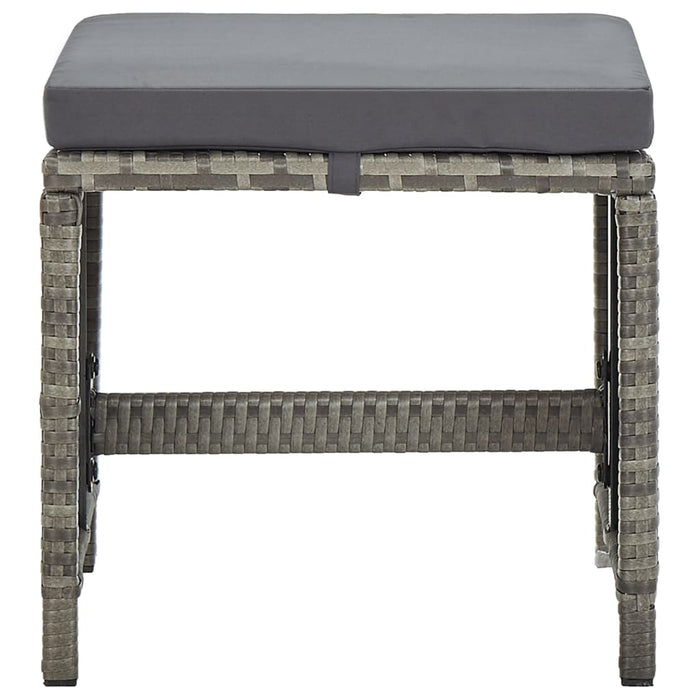 Sgabelli da Giardino 4 pz con Cuscini in Polyrattan Grigio 316750