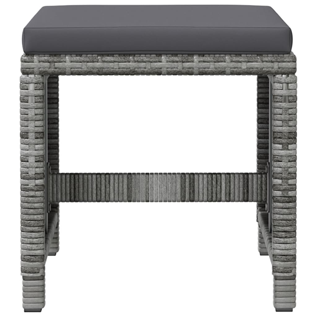 Set Sedie da Giardino con Poggiapiedi 4 pz in Polyrattan Grigio 316753