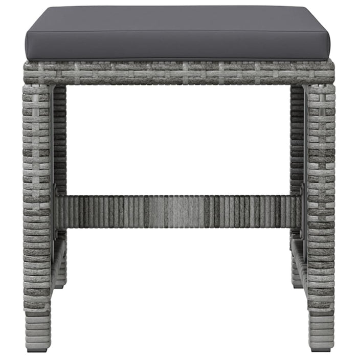 Set Sedie da Giardino con Poggiapiedi 4 pz in Polyrattan Grigio 316753