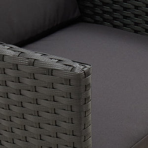 Sedie da Giardino con Cuscini 2 pz in Polyrattan Nere 316755