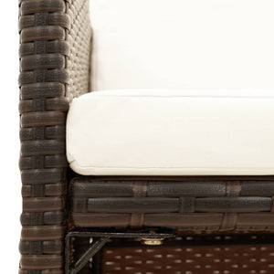 Sedie da Giardino con Cuscini 4 pz in Polyrattan Marrone 316776