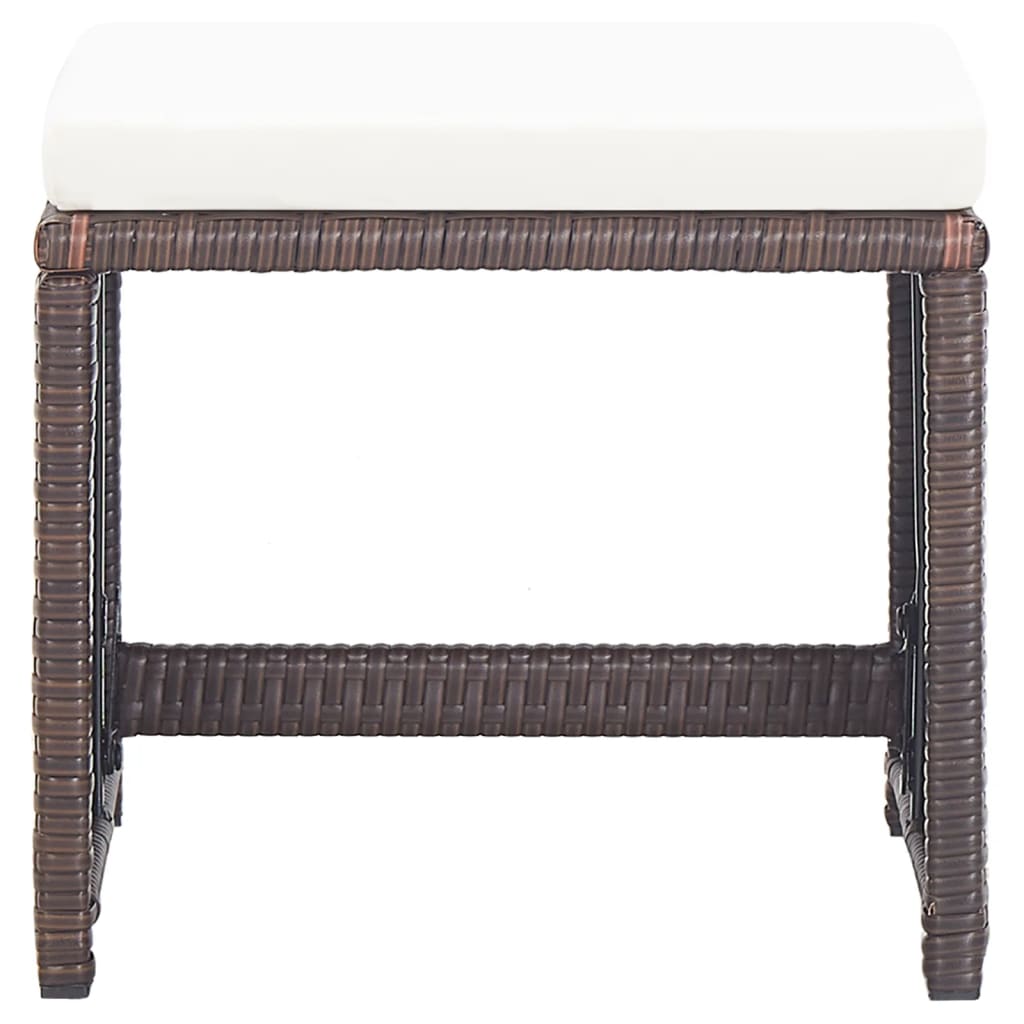 Sgabelli da Giardino 4 pz con Cuscini in Polyrattan Marrone cod mxl 5810