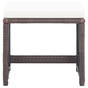 Sgabelli da Giardino 4 pz con Cuscini in Polyrattan Marrone cod mxl 5810
