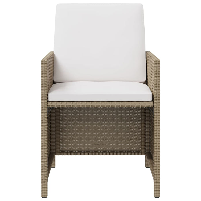 Sedie da Giardino con Sgabelli 2 pz in Polyrattan Beige cod mxl 23213