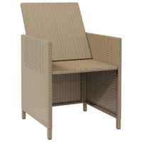 Sedie da Giardino con Sgabelli 2 pz in Polyrattan Beige cod mxl 23213