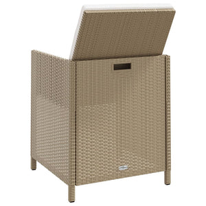 Sedie da Giardino con Sgabelli 2 pz in Polyrattan Beige cod mxl 23213