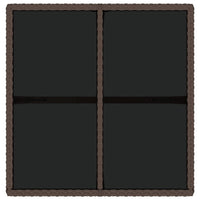 Tavolo da Giardino Marrone 109x107x74 cm in Polyrattan e Vetro cod mxl 34391