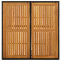 Tavolo Giardino Nero 109x107x74 cm Polyrattan e Massello Acacia cod mxl 34396