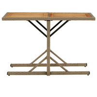 Tavolo da Giardino Beige Legno Massello di Acacia e Polyrattan cod mxl 34166