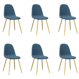Sedie da Pranzo 6 pz Blu in Vellutocod mxl 72914