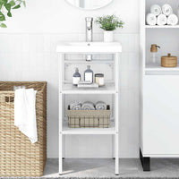 Struttura per Lavabo da Bagno Bianca 40x38x83 cm in Ferro 338484