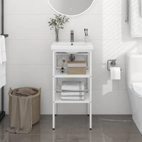 Struttura per Lavabo da Bagno-Supporti per Lavandino Bianca 40x38x83 cm in Ferro 461668