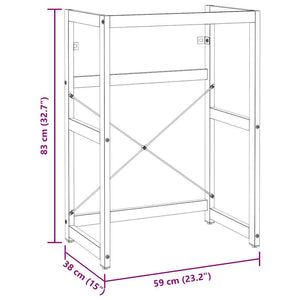 Struttura per Lavabo da Bagno Bianca 59x38x83 cm in Ferro 338497