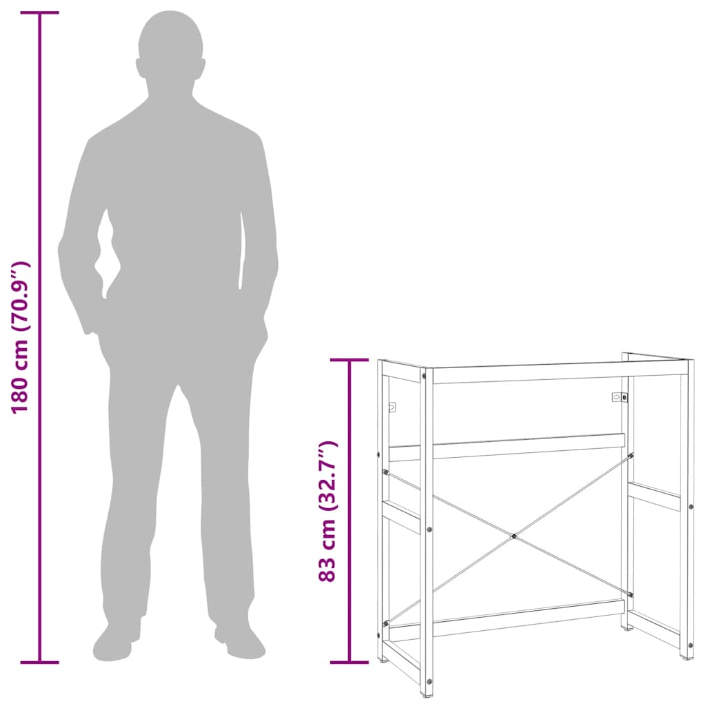 Struttura per Lavabo da Bagno Bianca 79x38x83 cm in Ferro 338498