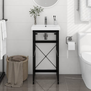 Struttura per Lavabo da Bagno-Supporti per Lavandino Nera 40x38x83 cm in Ferro