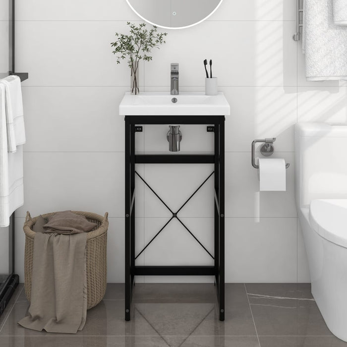 Struttura per Lavabo da Bagno-Supporti per Lavandino Nera 40x38x83 cm in Ferro