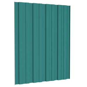 Pannelli da Tetto 12 pz in Acciaio Zincato Verde 60x45 cm cod mxl 61330