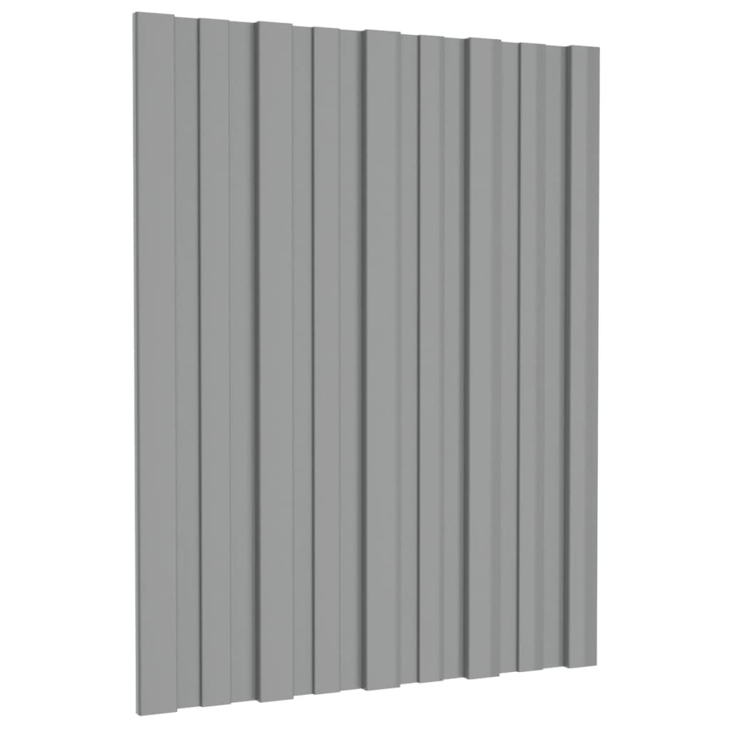 Pannelli da Tetto 12 pz in Acciaio Zincato Grigio 60x45 cm cod mxl 59898