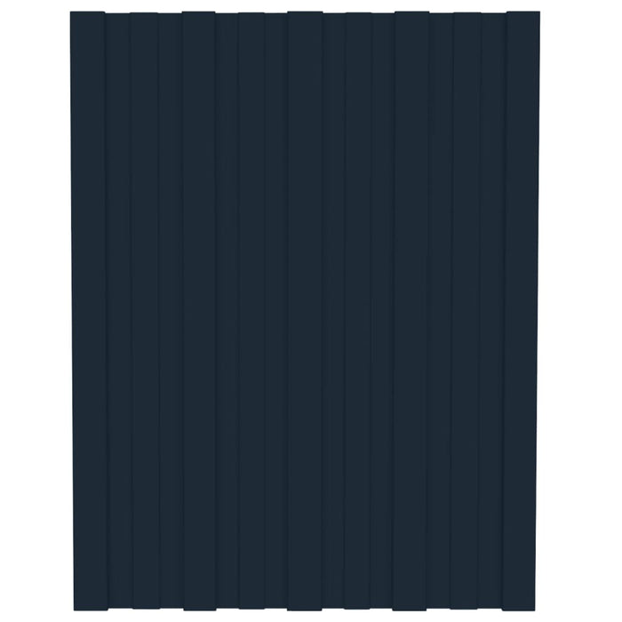 vidaXL Pannelli da Tetto 12 pz in Acciaio Zincato Antracite 60x45 cm