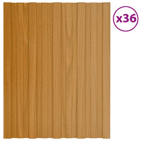 Pannelli da Tetto 36 pz Acciaio Zincato Legno Chiaro 60x45 cm