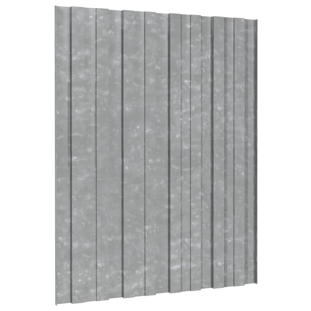 Pannelli da Tetto 36 pz in Acciaio Zincato Argento 60x45 cm 317198