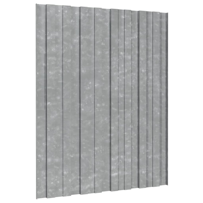 Pannelli da Tetto 36 pz in Acciaio Zincato Argento 60x45 cm 317198