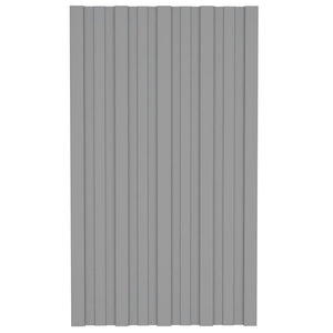 Pannelli da Tetto 12 pz in Acciaio Zincato Grigio 80x45 cm 317201