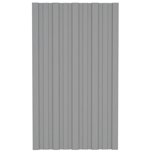 Pannelli da Tetto 12 pz in Acciaio Zincato Grigio 80x45 cm 317201