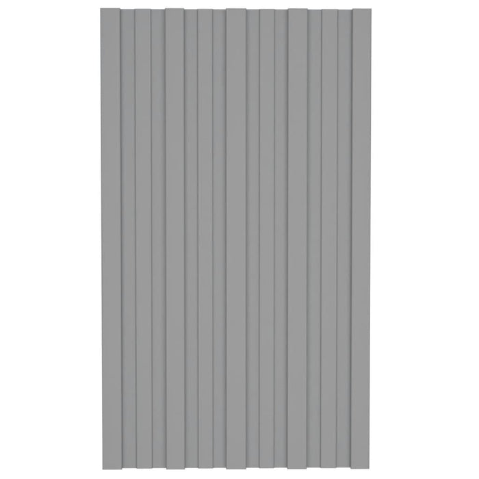 Pannelli da Tetto 12 pz in Acciaio Zincato Grigio 80x45 cm 317201