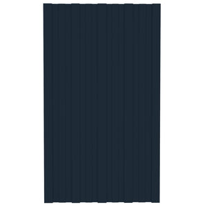 Pannelli da Tetto 12 pz in Acciaio Zincato Antracite 80x45 cm cod mxl 73996