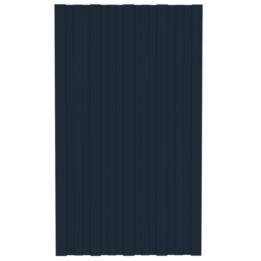 Pannelli da Tetto 12 pz in Acciaio Zincato Antracite 80x45 cm cod mxl 73996