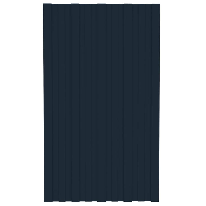 Pannelli da Tetto 12 pz in Acciaio Zincato Antracite 80x45 cm cod mxl 73996