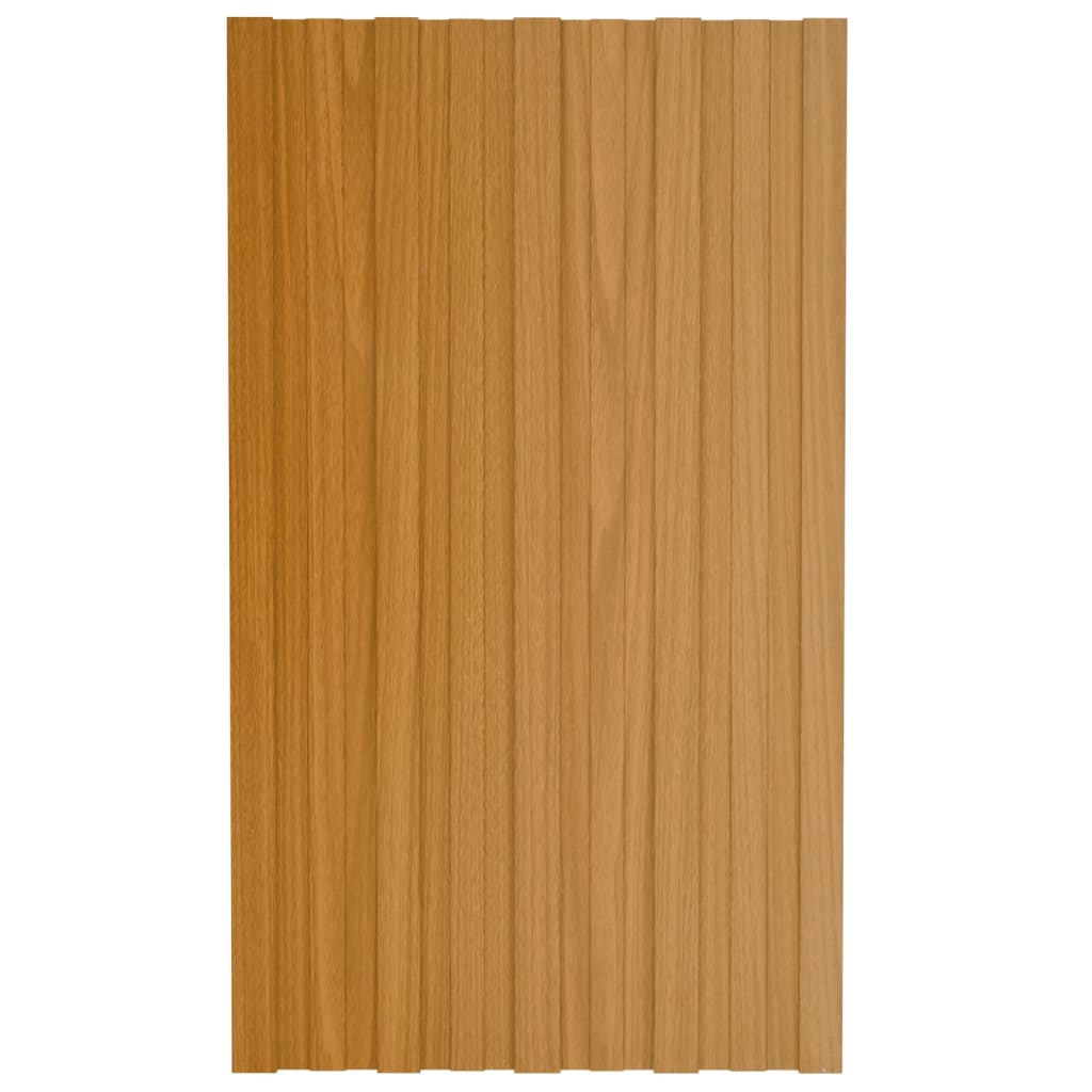 Pannelli da Tetto 12 pz Acciaio Zincato Legno Chiaro 80x45 cm