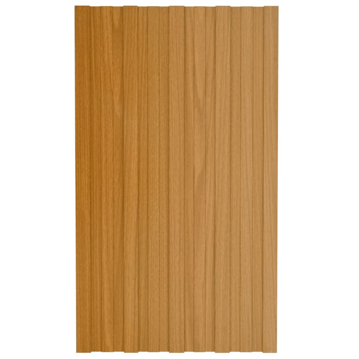 Pannelli da Tetto 12 pz Acciaio Zincato Legno Chiaro 80x45 cm