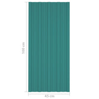 Pannelli da Tetto 12 pz in Acciaio Zincato Verdi 100x45 cm 317211