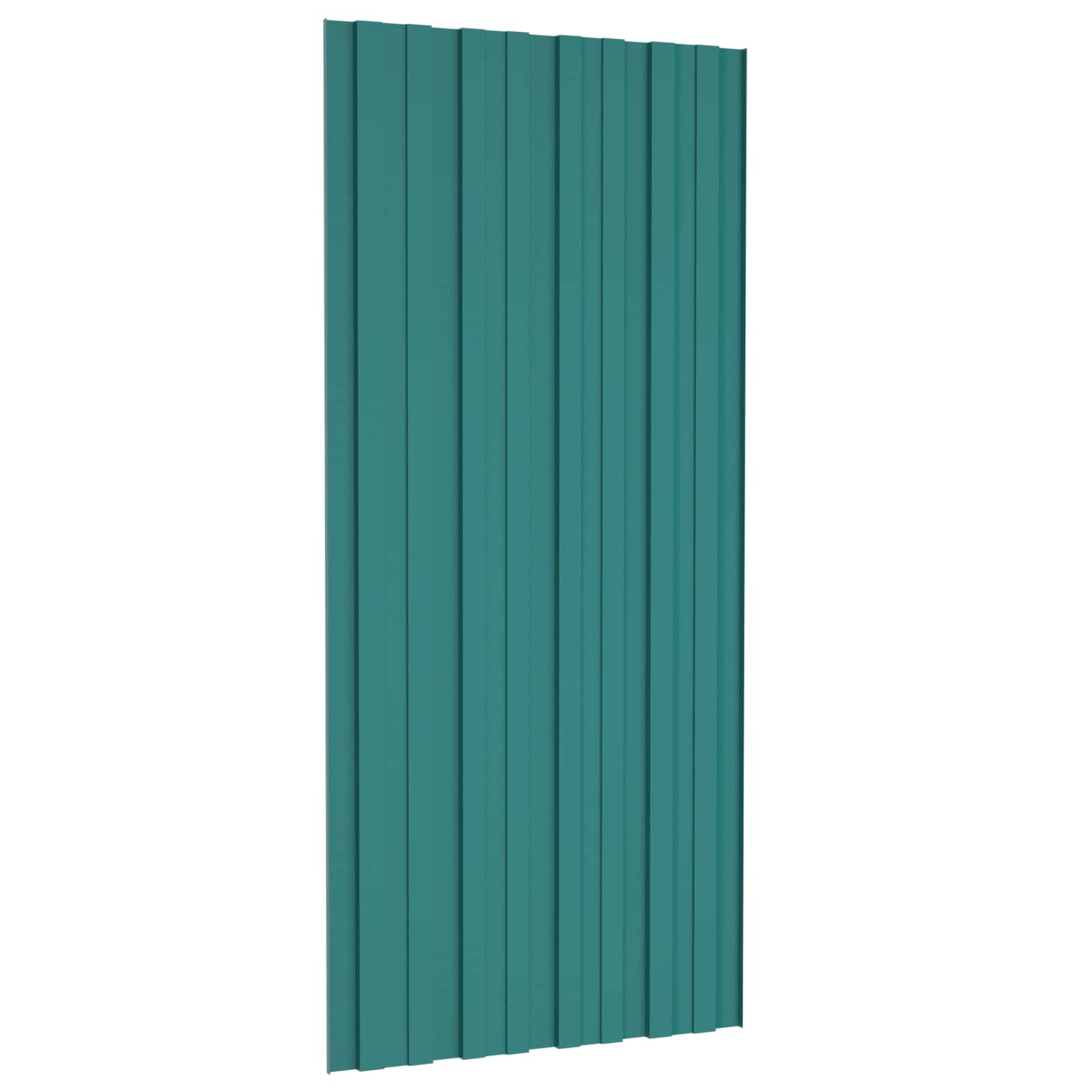 Pannello per tetto 12 pcs Verde 100 x 45 cm Acciaio zincato 42047121
