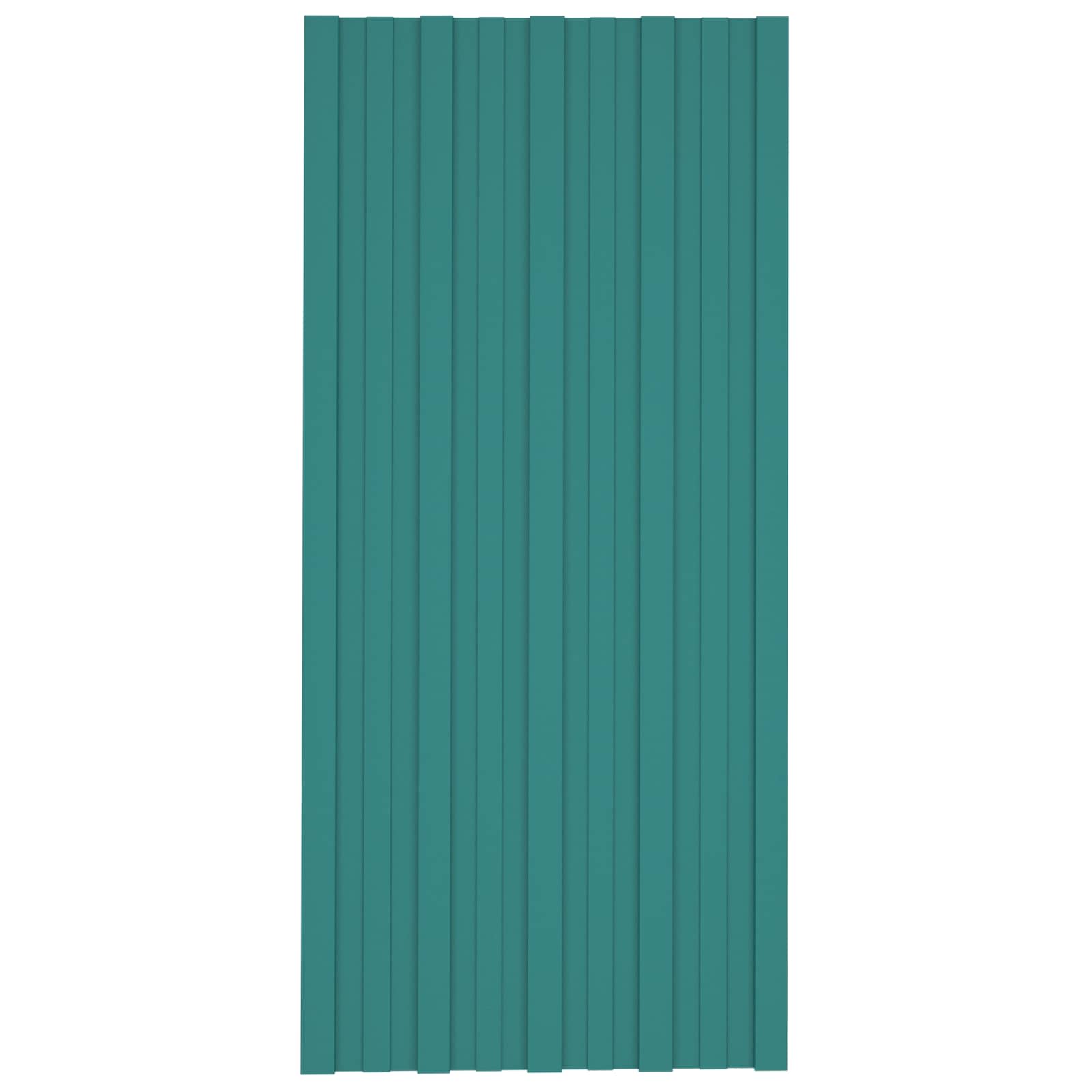 Pannello per tetto 12 pcs Verde 100 x 45 cm Acciaio zincato 42047121