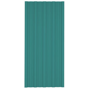 Pannelli da Tetto 36 pz in Acciaio Zincato Verde 100x45 cm 317212