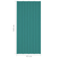 Pannelli da Tetto 36 pz in Acciaio Zincato Verde 100x45 cm 317212