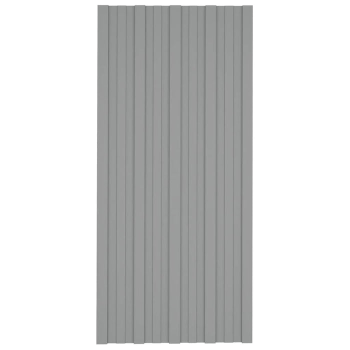 Pannelli da Tetto 12 pz in Acciaio Zincato Grigio 100x45 cm 317213