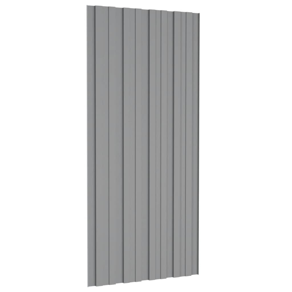 Pannelli da Tetto 12 pz in Acciaio Zincato Grigio 100x45 cm 317213