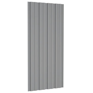 Pannelli da Tetto 12 pz in Acciaio Zincato Grigio 100x45 cm 317213
