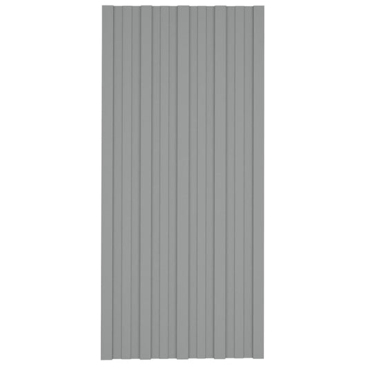 Pannelli da Tetto 36 pz in Acciaio Zincato Grigio 100x45 cm 317214