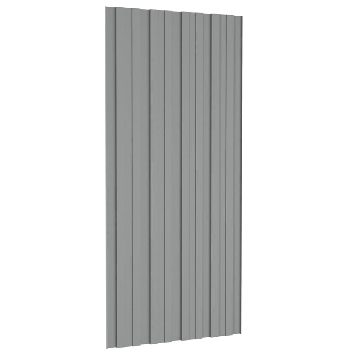 Pannelli da Tetto 36 pz in Acciaio Zincato Grigio 100x45 cm 317214