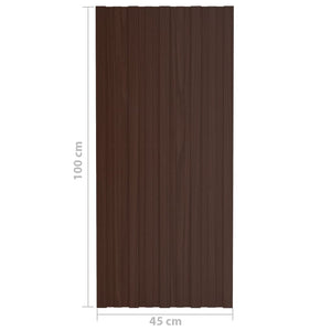 Pannelli da Tetto 36 pz in Acciaio Zincato Marrone 100x45 cm 317218